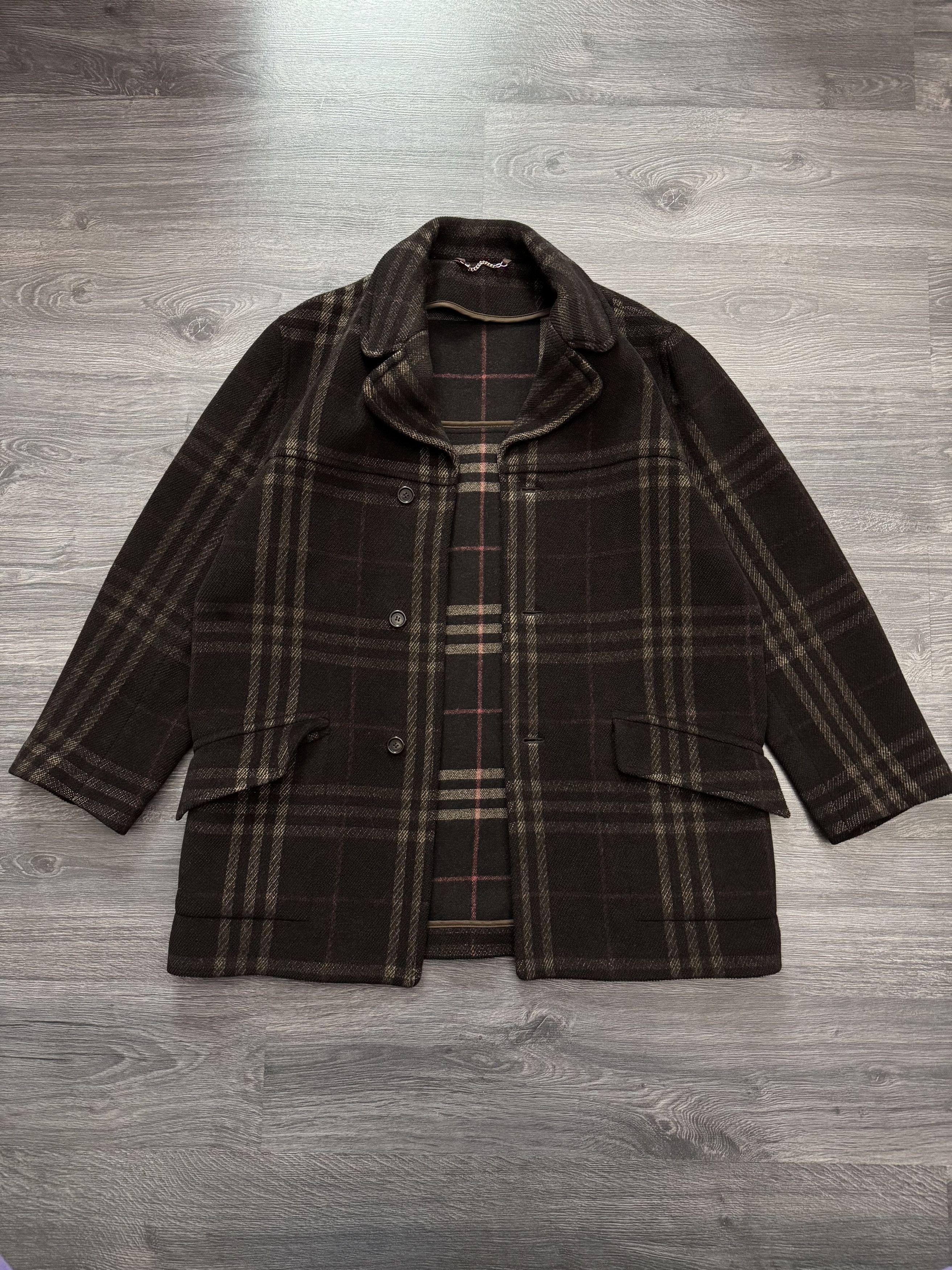 Burberry Vintage Burberry Brown Nova Check Wool Coat Size US L / EU 52-54 / 3 - 11 Thumbnail