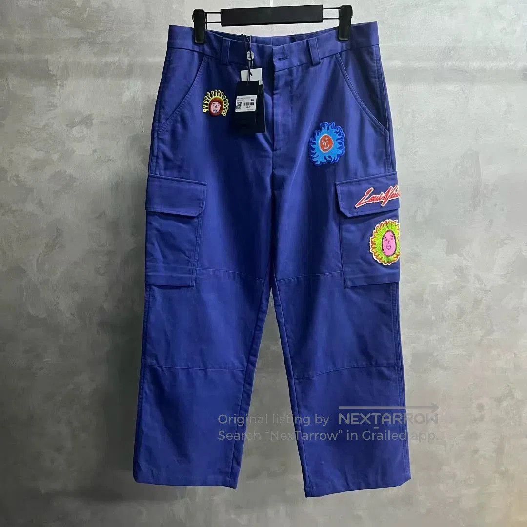 Louis Vuitton louis vuitton blue embroidered work pants. Size US 40 / EU 56 - 1 Thumbnail
