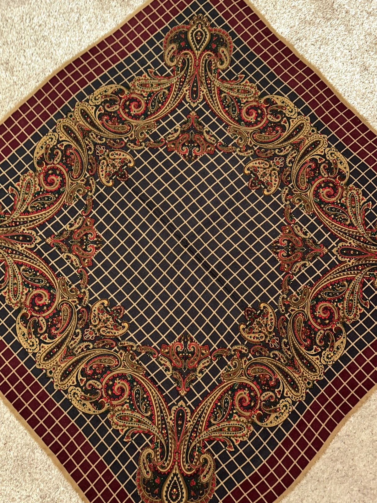 Dior Christian Dior Vintage Paisley Patterned 52x52” Scarf Size ONE SIZE - 9 Thumbnail