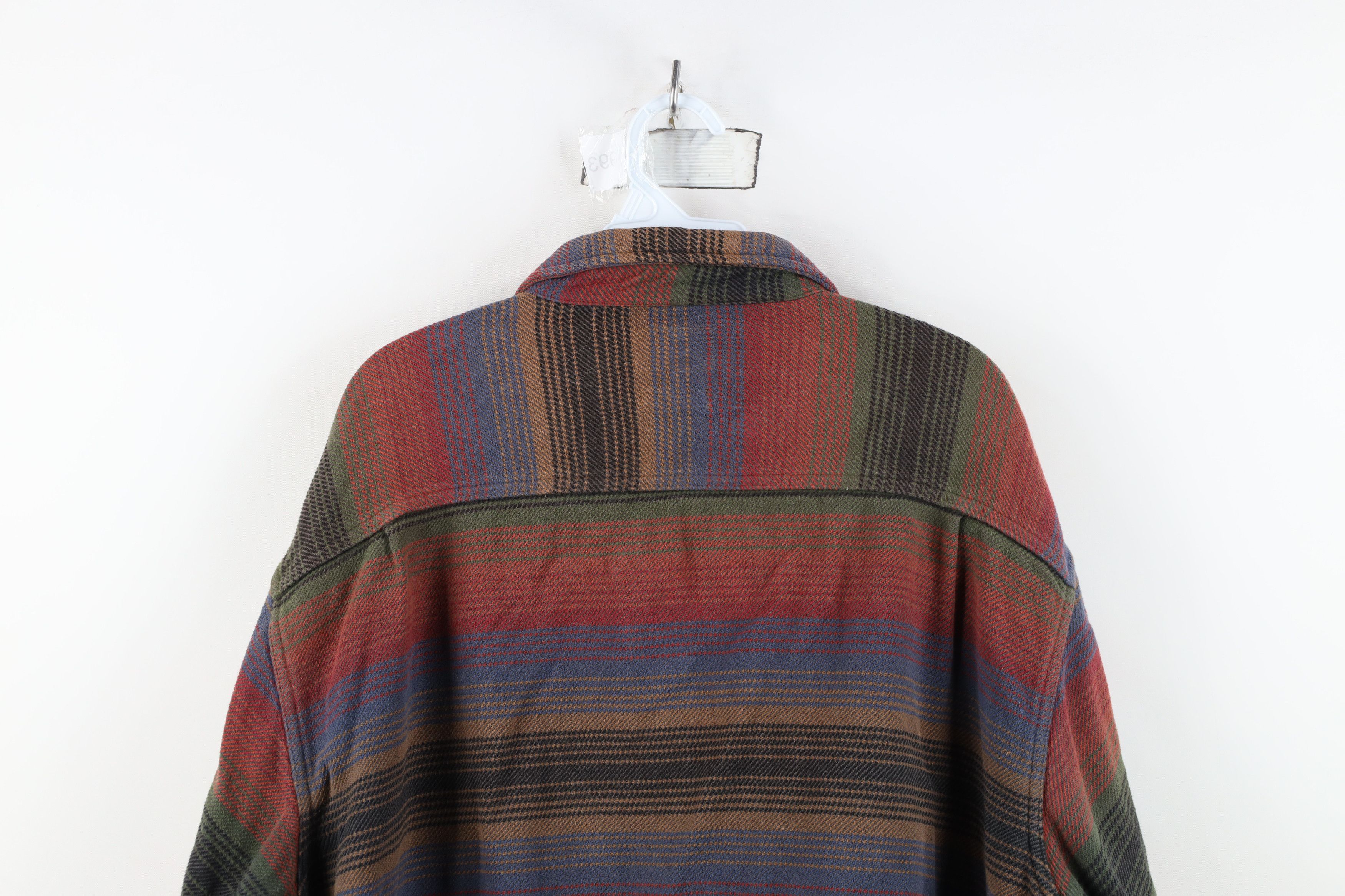 Vintage Vintage 90s Streetwear Heavy Button Shirt Rainbow Striped Size US XXL / EU 58 / 5 - 14 Thumbnail