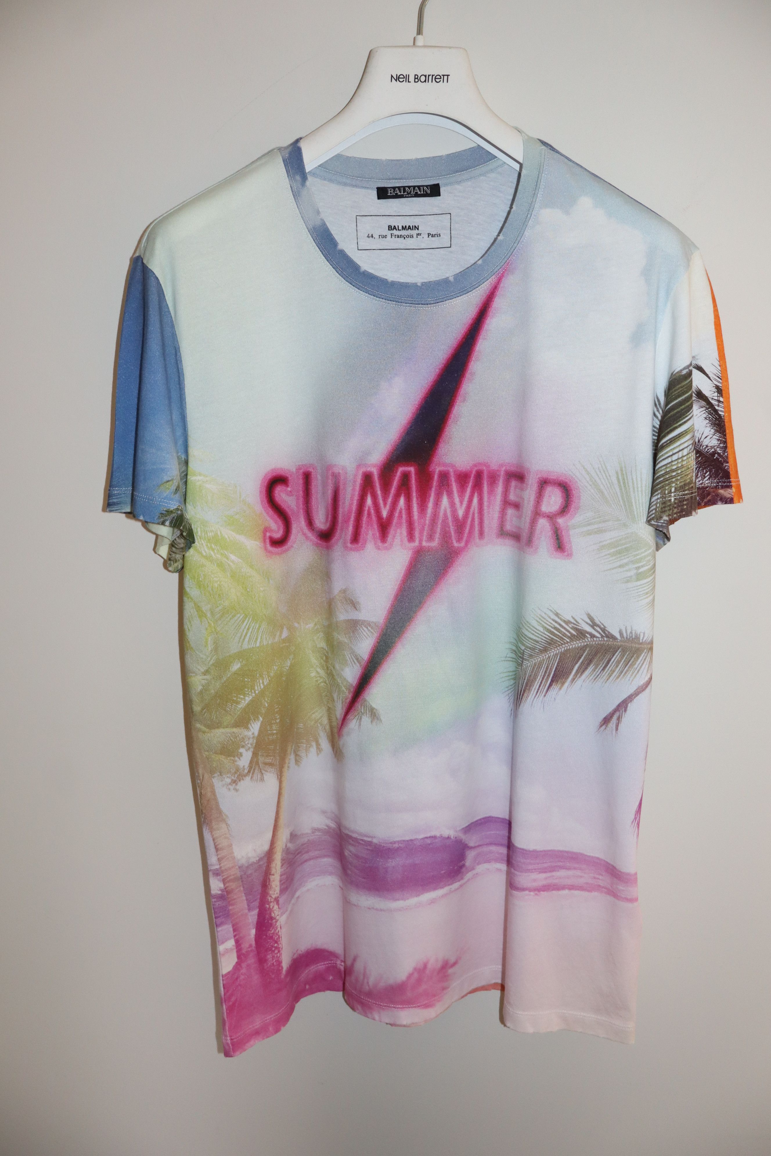 Balmain "summer" print tshirt Size US M / EU 48-50 / 2 - 1 Thumbnail