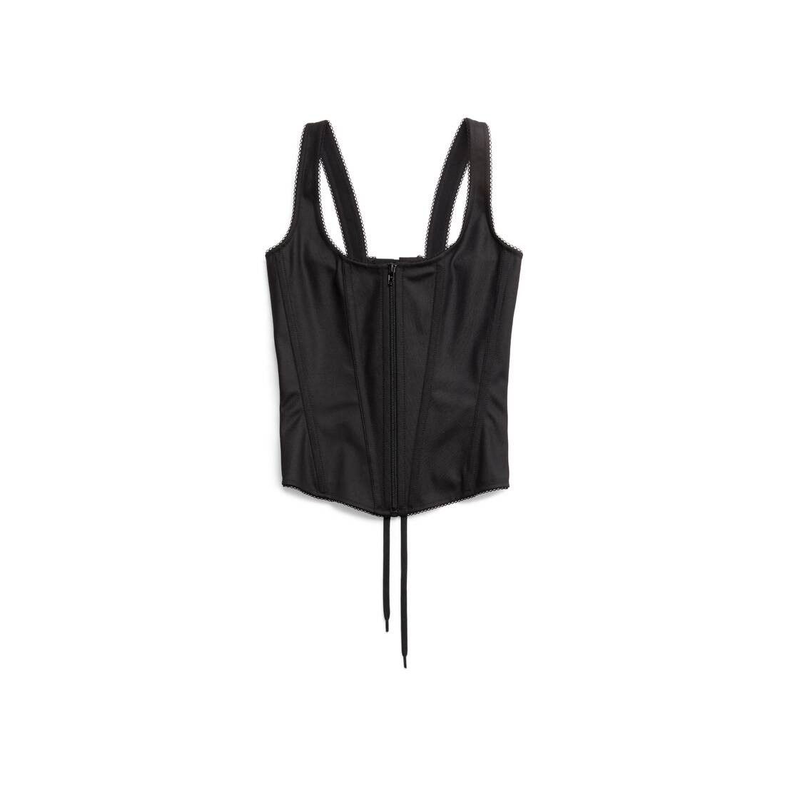 Balenciaga o1srvl11e0425 Dup / Tank Top Corset in Black Size S / US 4 / IT 40 - 1 Thumbnail