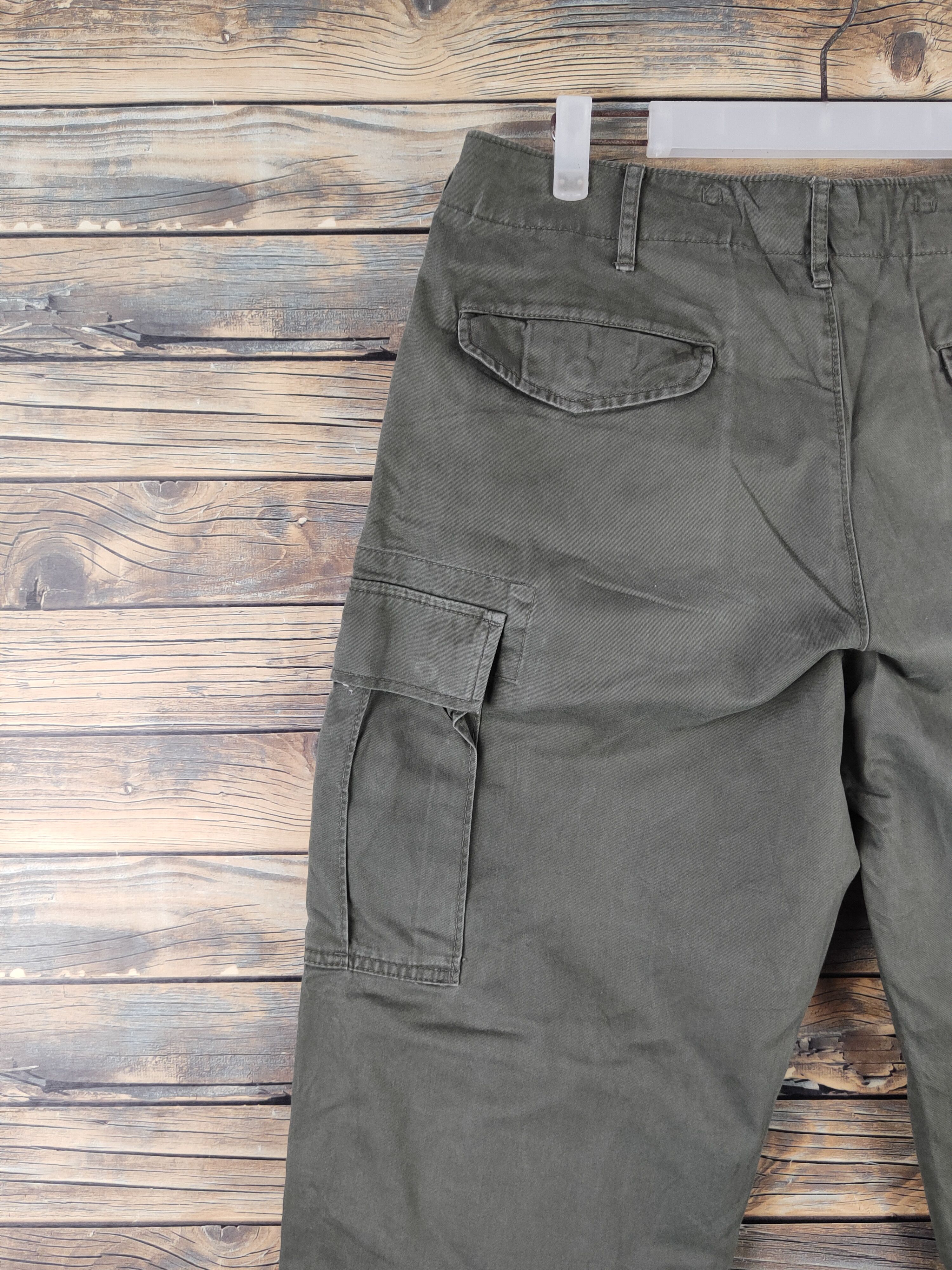 Japanese Brand DL Uniqlo Dark Olive Multipocket Cargo Pants #1943 Size US 32 / EU 48 - 8 Thumbnail