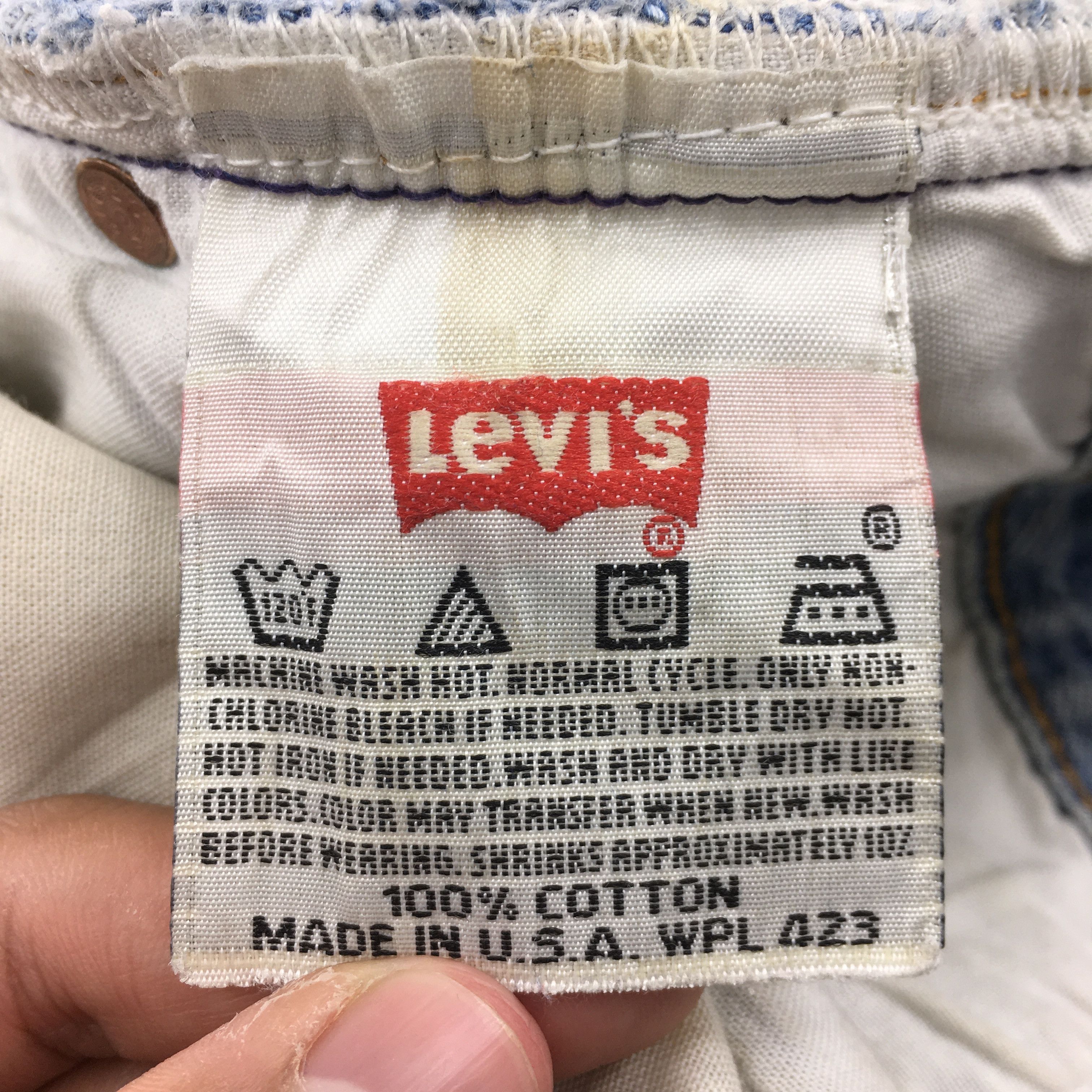 Levi's Size 31x30.5 Vintage 90s Levi's 501 Faded Blue Jeans S19 Size US 31 - 13 Thumbnail