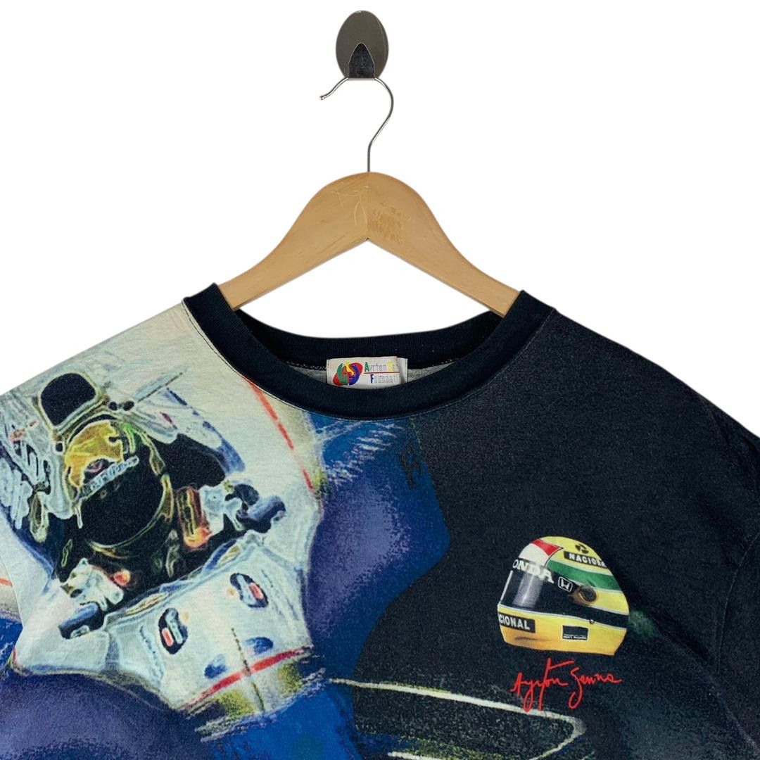 Other Vintage Ayrton Senna Foundation AOP 90s F1 Racing Tee Shirt Size US L / EU 52-54 / 3 - 2 Thumbnail