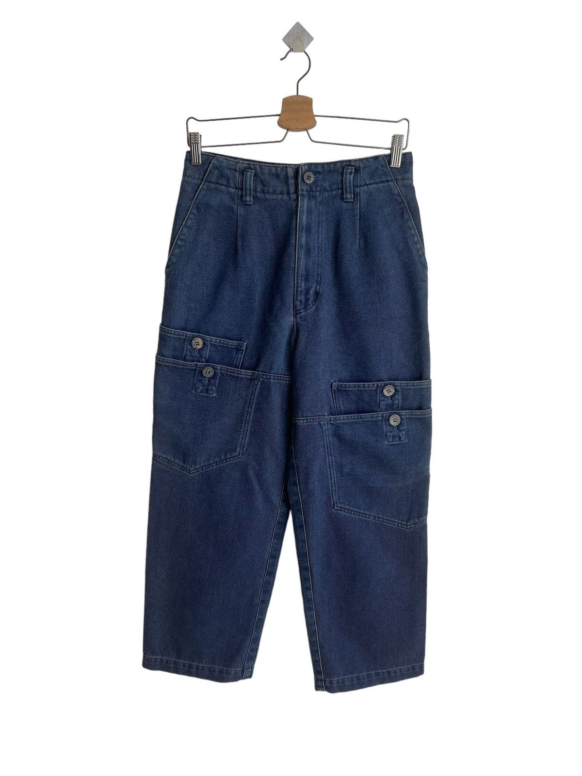 Final Home FW02 Hai Sporting Gear Indigo Parachute Pocket Baggy Denim Size US 30 / EU 46 - 4 Thumbnail