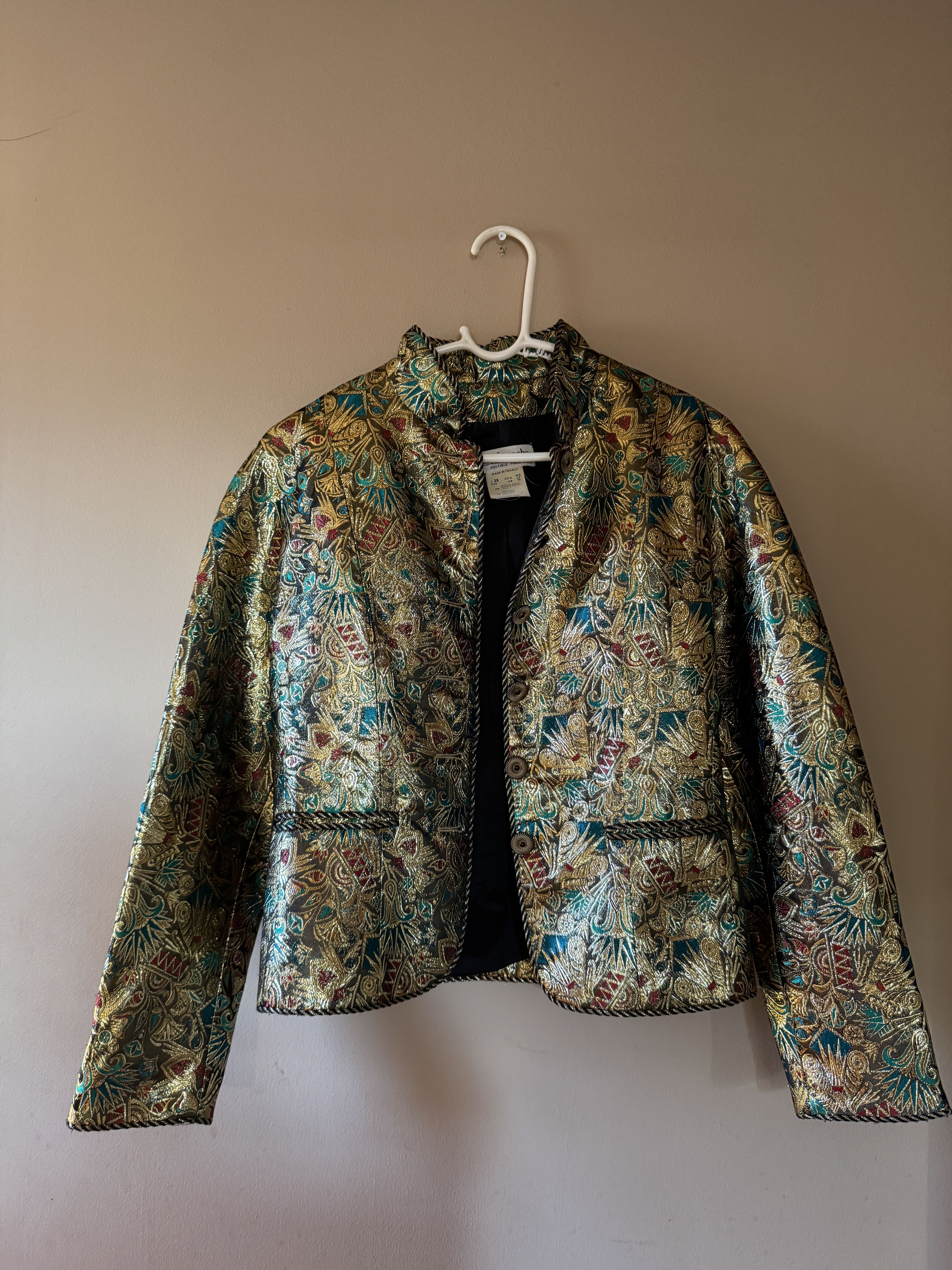 Guy Laroche Gold Brocade Vintage Jacket Size S / US 4 / IT 40 - 5 Thumbnail