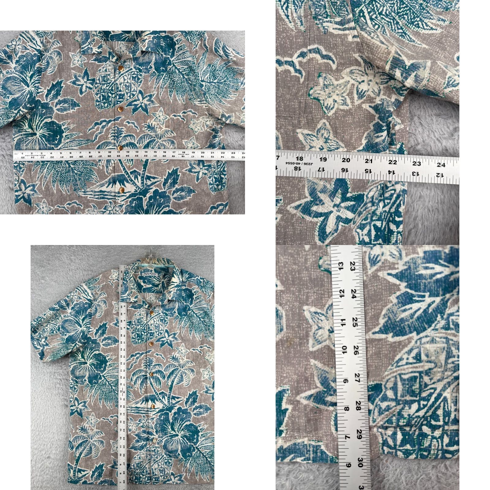 Tommy Bahama Tommy Bahama Shirt Men Large Gray Blue Floral Palm Hawaiian 100% Silk Size US XXL / EU 58 / 5 - 8 Thumbnail