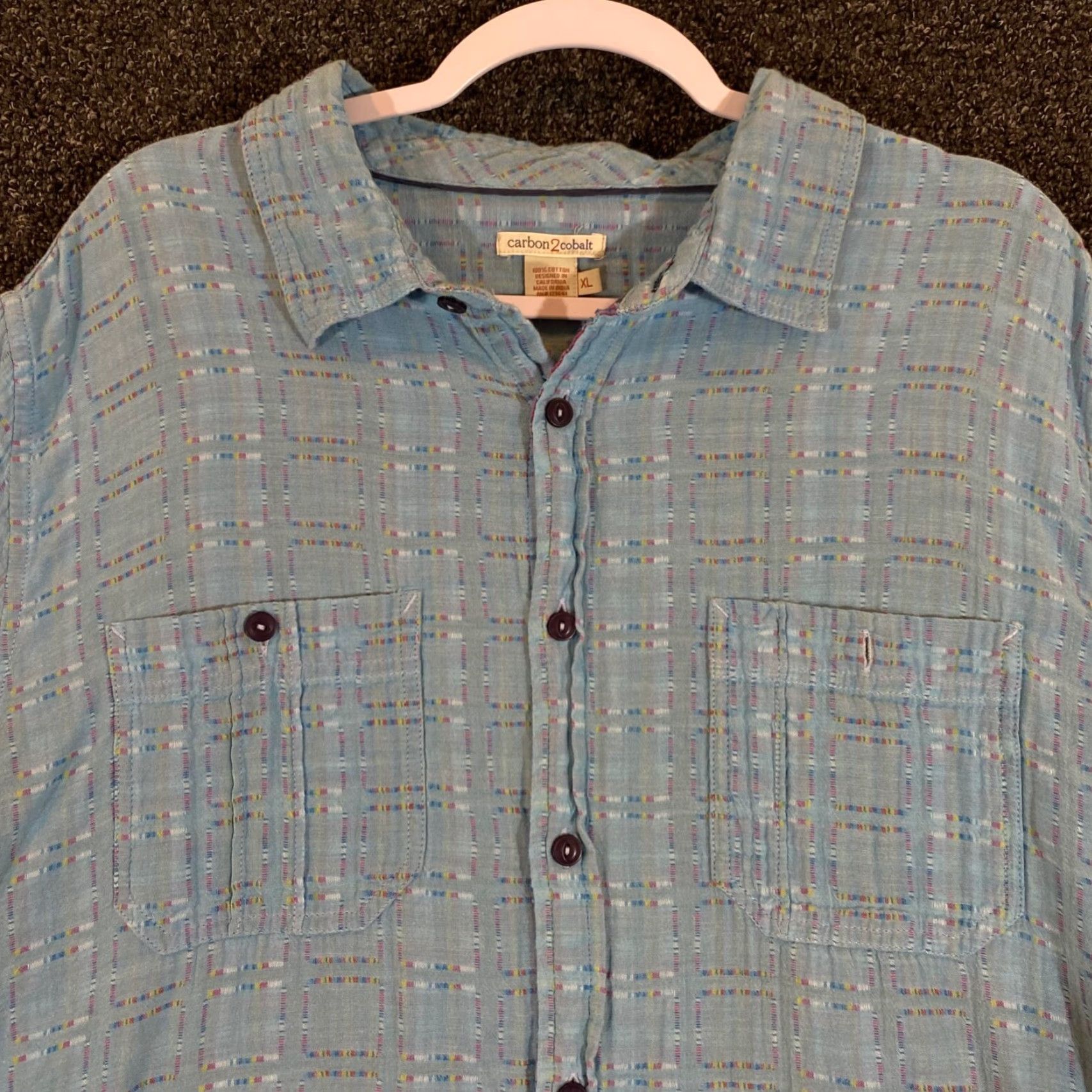 Carbon2Cobalt VINTAGE Carbon 2 Cobalt Mens XL Flannel Shirt Long Sleeve Plaid Cotton Outdoor Fall Winter Men Size US XL / EU 56 / 4 - 2 Thumbnail