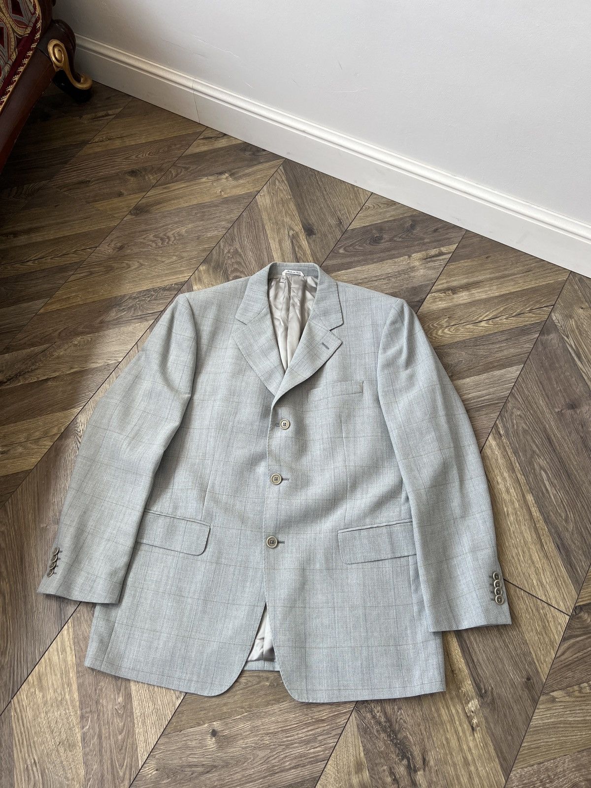 Lardini Vintage Lardini Check Wool Blazer Jacket 3-Button Size 54R - 3 Thumbnail