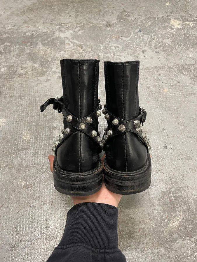 Balenciaga Balenciaga Black Studded High Ankle Leather Boots Size US 6 / IT 36 - 7 Thumbnail