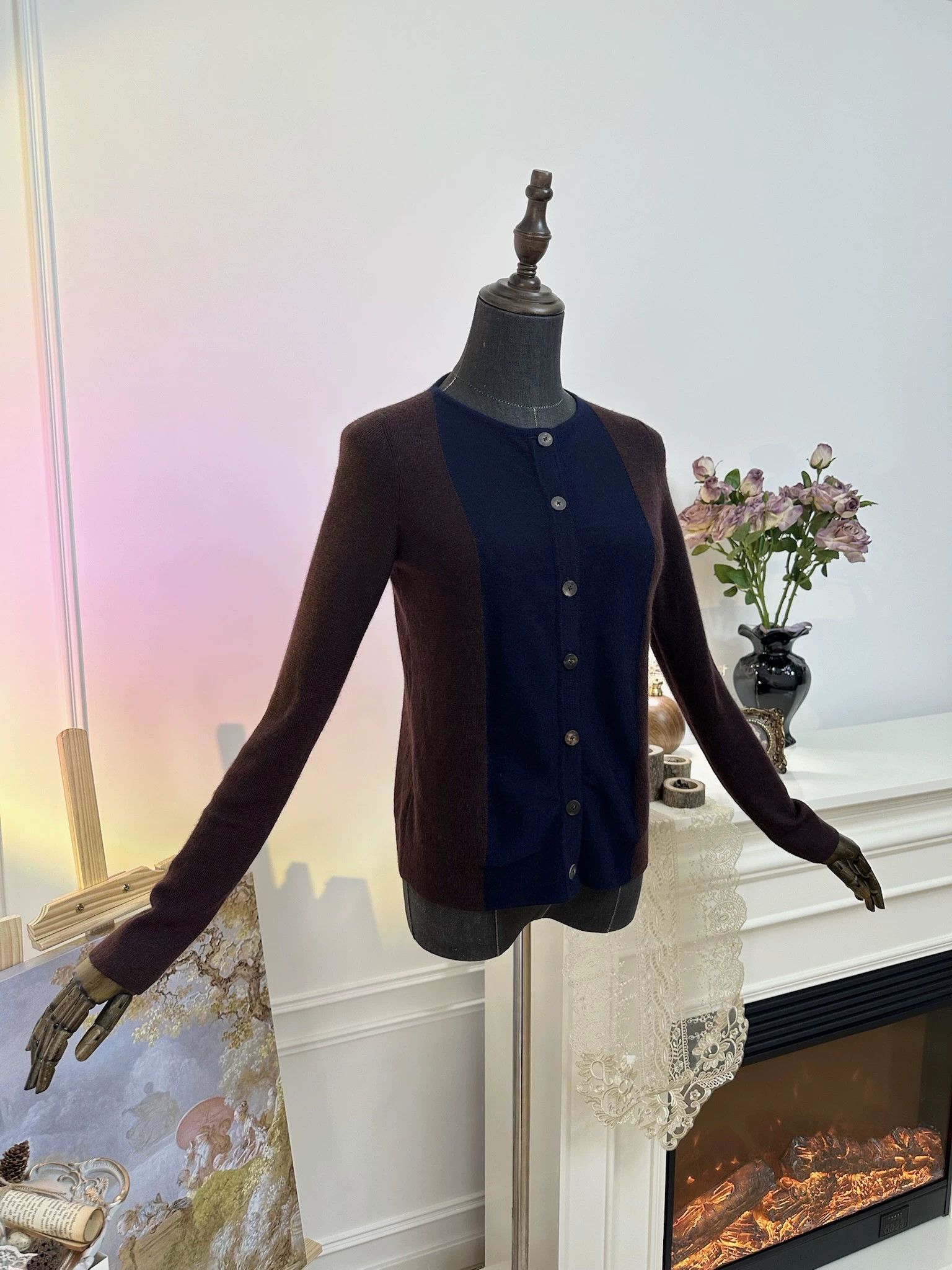 The Row THE ROW Slim Cashmere Knit Cardigan Women's Color Block S Size S / US 4 / IT 40 - 2 Thumbnail