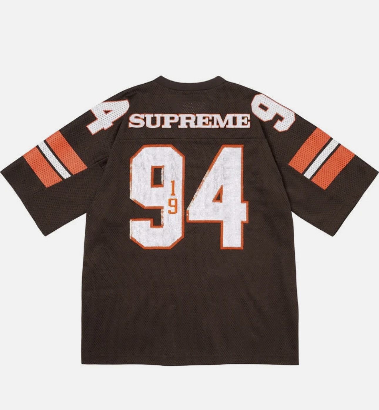 Supreme XL ポリエステル シャツ 94 Supreme Supreme Brown #94 Mesh Football Jersey – XL | Grailed