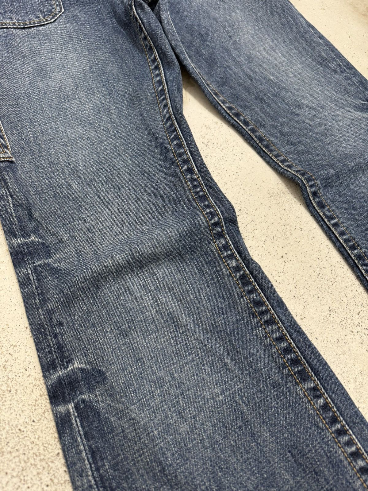Japanese Brand Back Number Flare Carpenter Whisker Denim Pants Size US 31 - 6 Thumbnail