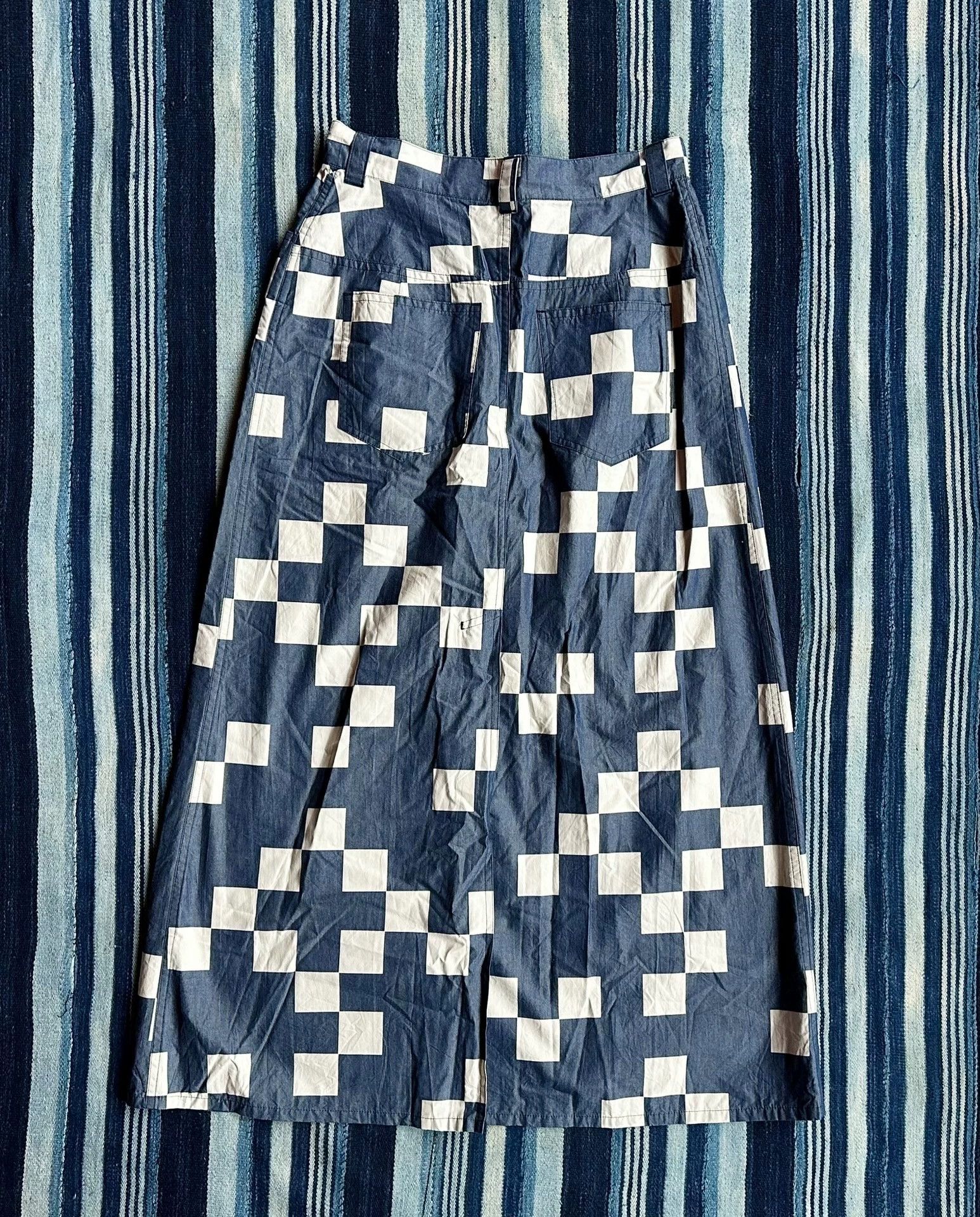 Blue Blue Japan BLUE BLUE JAPAN ichimatsu indigo check skirt Size 26" / US 2 / IT 38 - 2 Thumbnail