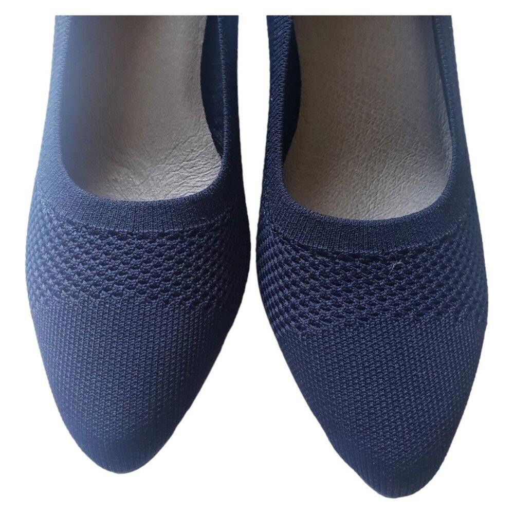 Eileen Fisher SH124 Eileen Fisher Navy Blue Mesh Pumps Size 10 Size US 10 / IT 40 - 4 Thumbnail