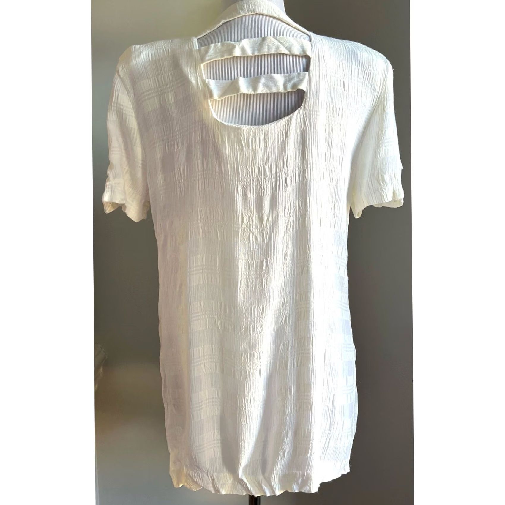 Vintage VINTAGE Farouche by Lori Weidner Blouse Shirt Tunic Ivory Gold Details 90s 80s Women’s Sz 12 Womens Size XL / US 12-14 / IT 48-50 - 6 Thumbnail