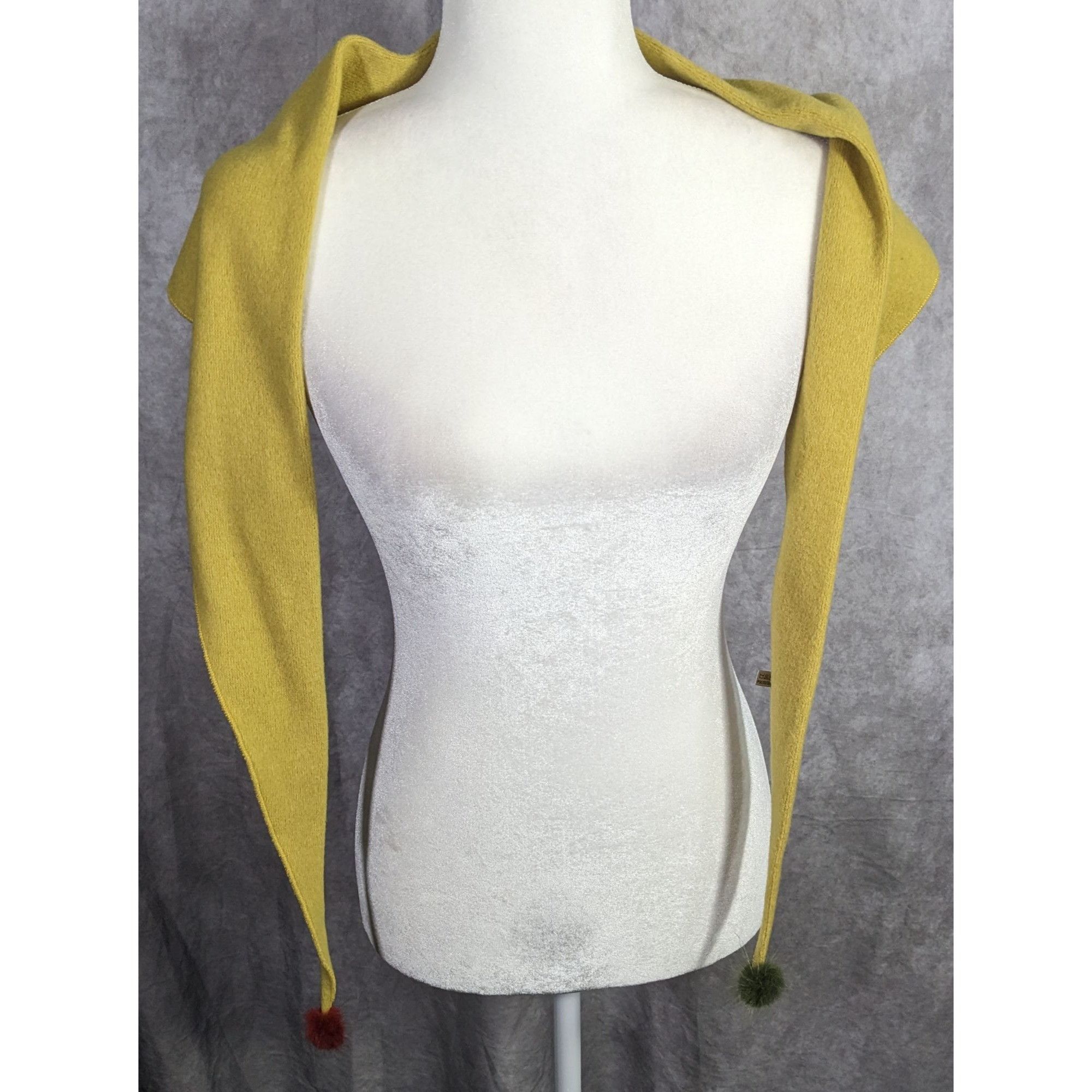 Other Medieval Style Yellow Fleece Scarf With Pom-Poms - 66 Inches Size ONE SIZE - 12 Thumbnail