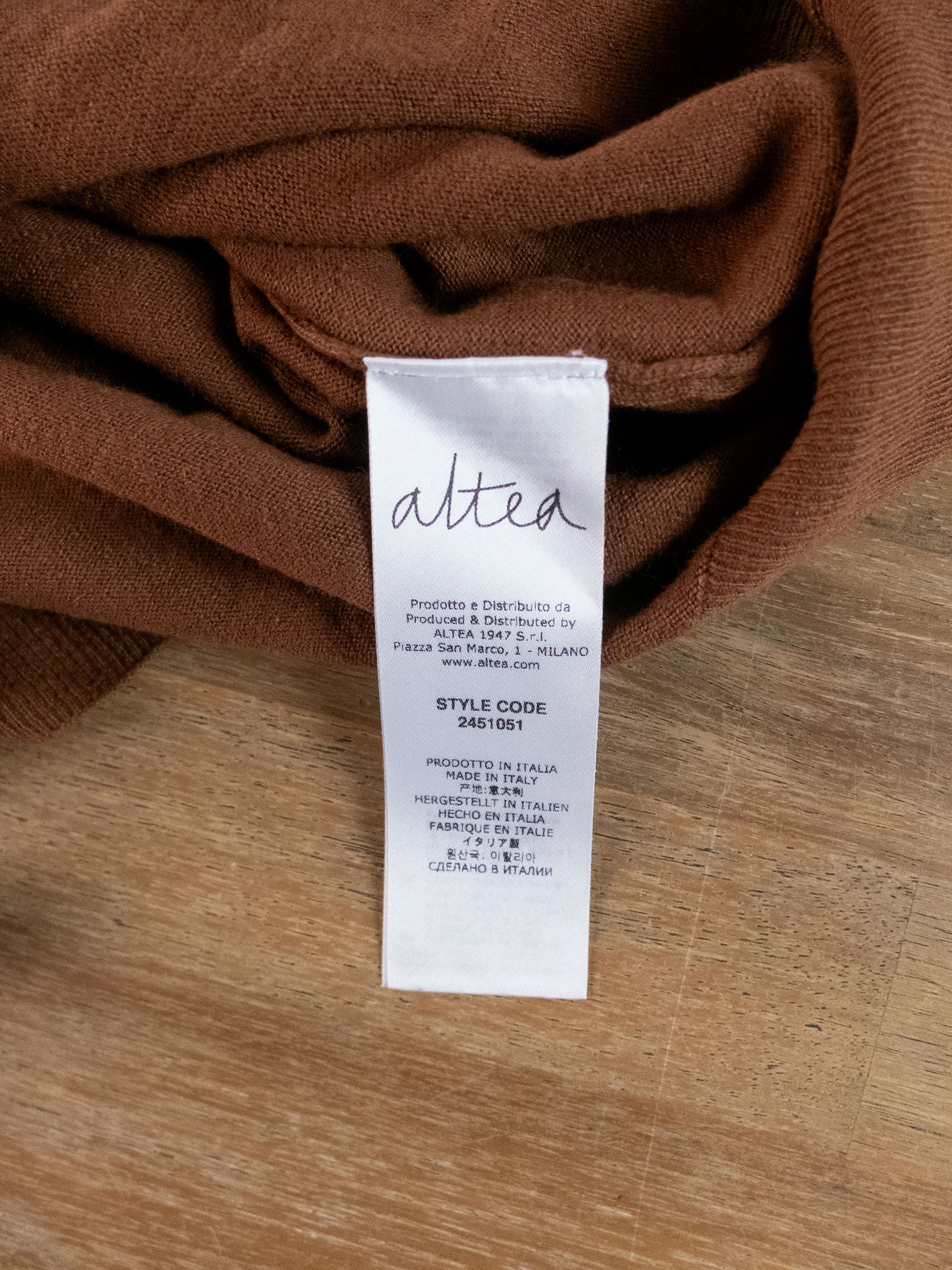 Altea ALTEA Milano brown knit cotton t-shirt Size XL Size US XL / EU 56 / 4 - 4 Thumbnail