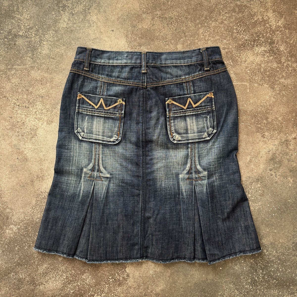 If Six Was Nine Vintage Cargo Pockets Y2K Pleated Denim Mini Skirt Size 28" / US 6 / IT 42 - 2 Thumbnail