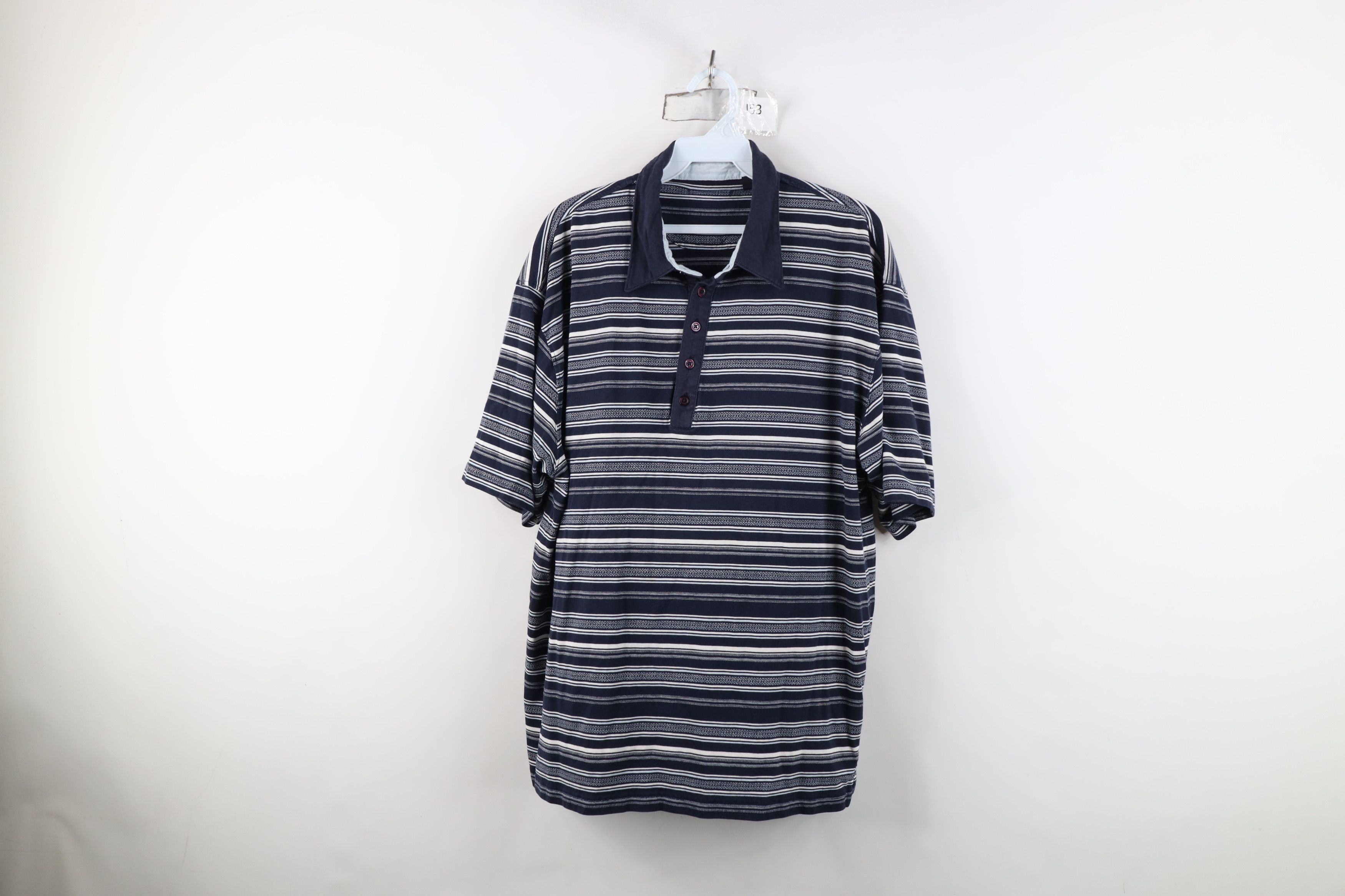 Vintage Vintage 90s Streetwear Fair Isle Knit Golf Polo Shirt Blue Size US XL / EU 56 / 4 - 1 Thumbnail