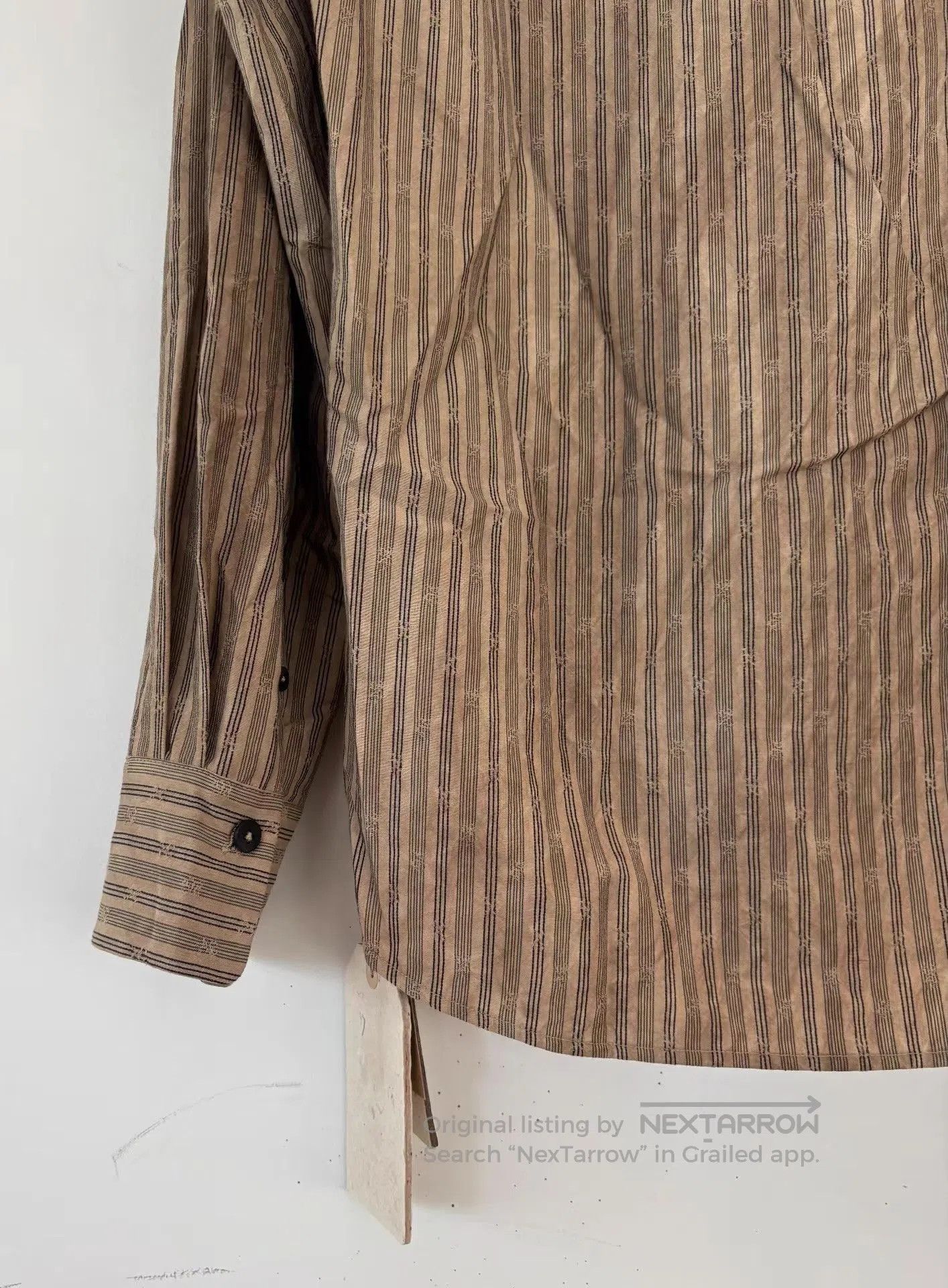 Ziggy Chen Striped High Collar Long Sleeve Button. Size US S / EU 44-46 / 1 - 3 Thumbnail