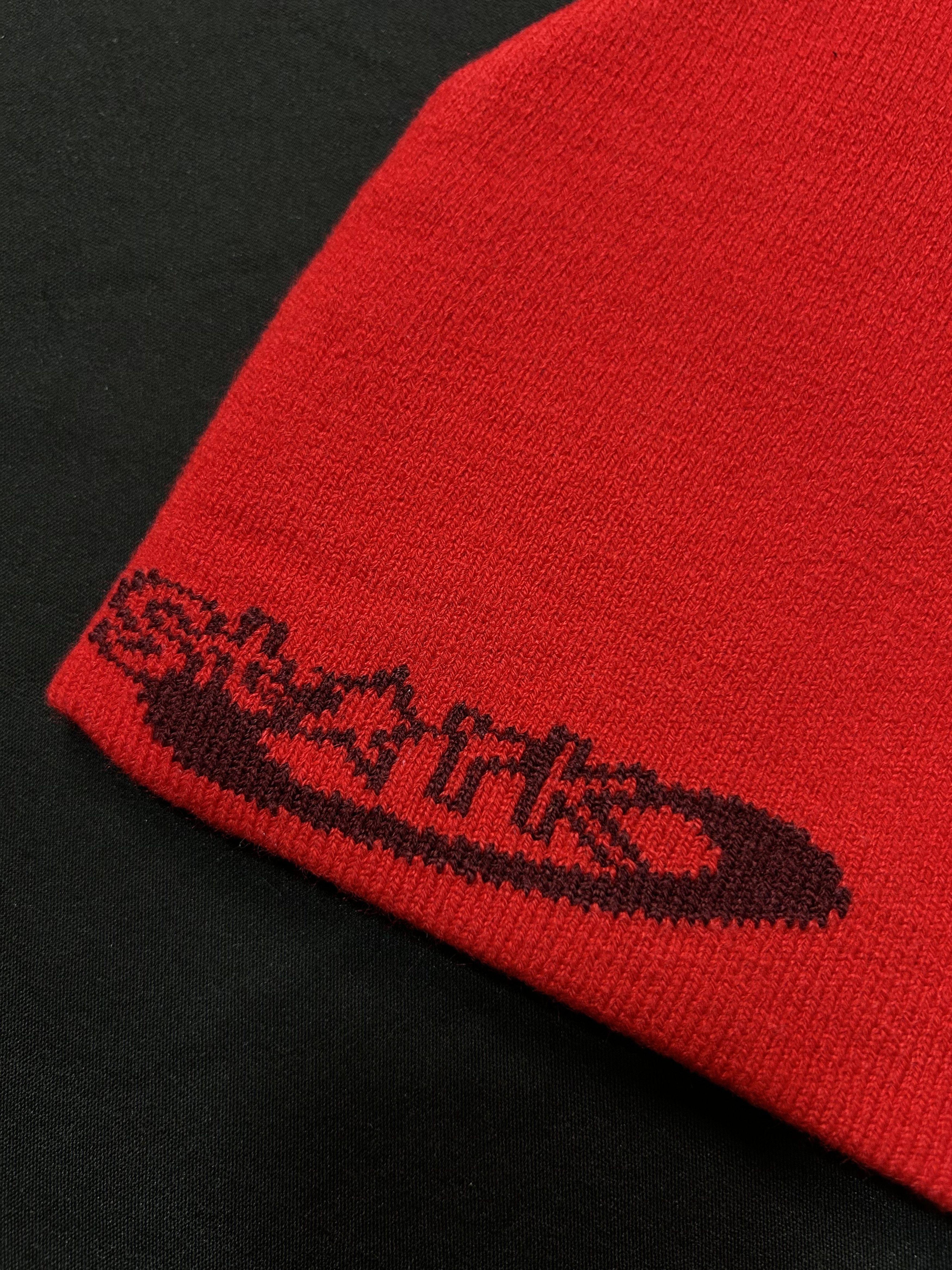 Japanese Brand Rare Star Graphic No Cuff Beanie Skully Hat Red OS Size ONE SIZE - 6 Thumbnail