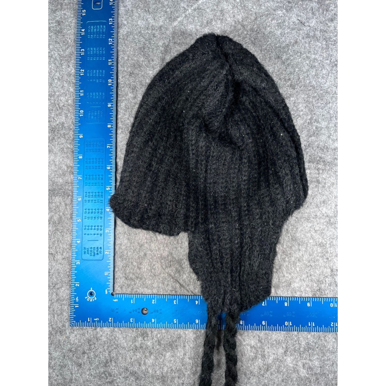 Vintage Wild Fable Beanie Women One Size Black Knit Nylon Poly Blend Ear Flap Ski NEW Size ONE SIZE - 6 Thumbnail