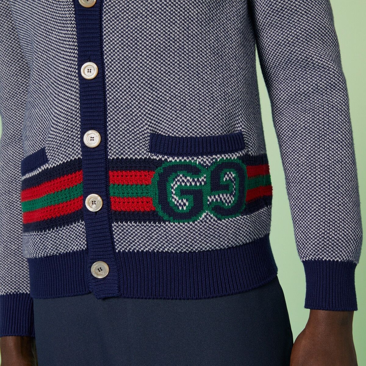 Gucci o1s1wg110725 Cotton Wool Cardigan With GG in Multicolor Size US XXL / EU 58 / 5 - 2 Thumbnail