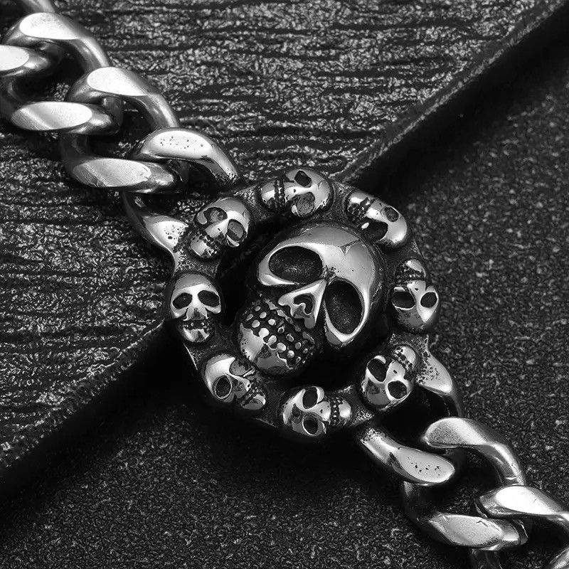 Jewelry Gothic Full Skull Ghost Head Bracelet Size ONE SIZE - 2 Thumbnail