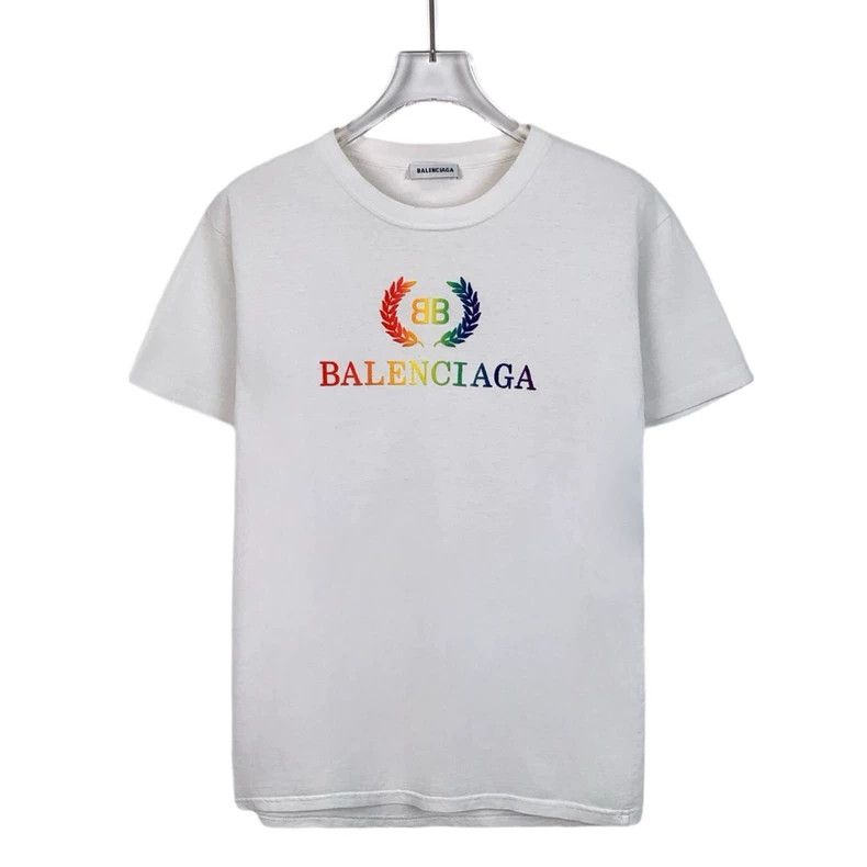 Balenciaga Balenciaga White logo monogrammed printed crew neck short Size US M / EU 48-50 / 2 - 1 Thumbnail
