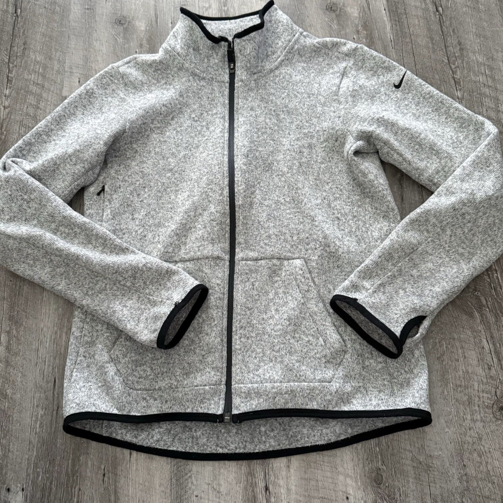 Nike NIKE Therma-Fit Jacket Womens M Gray Knit Full Zip Athleisure Pockets Thumb Holes Athletic Sport Outdoor 806983 Womens Size M / US 6-8 / IT 42-44 - 8 Thumbnail