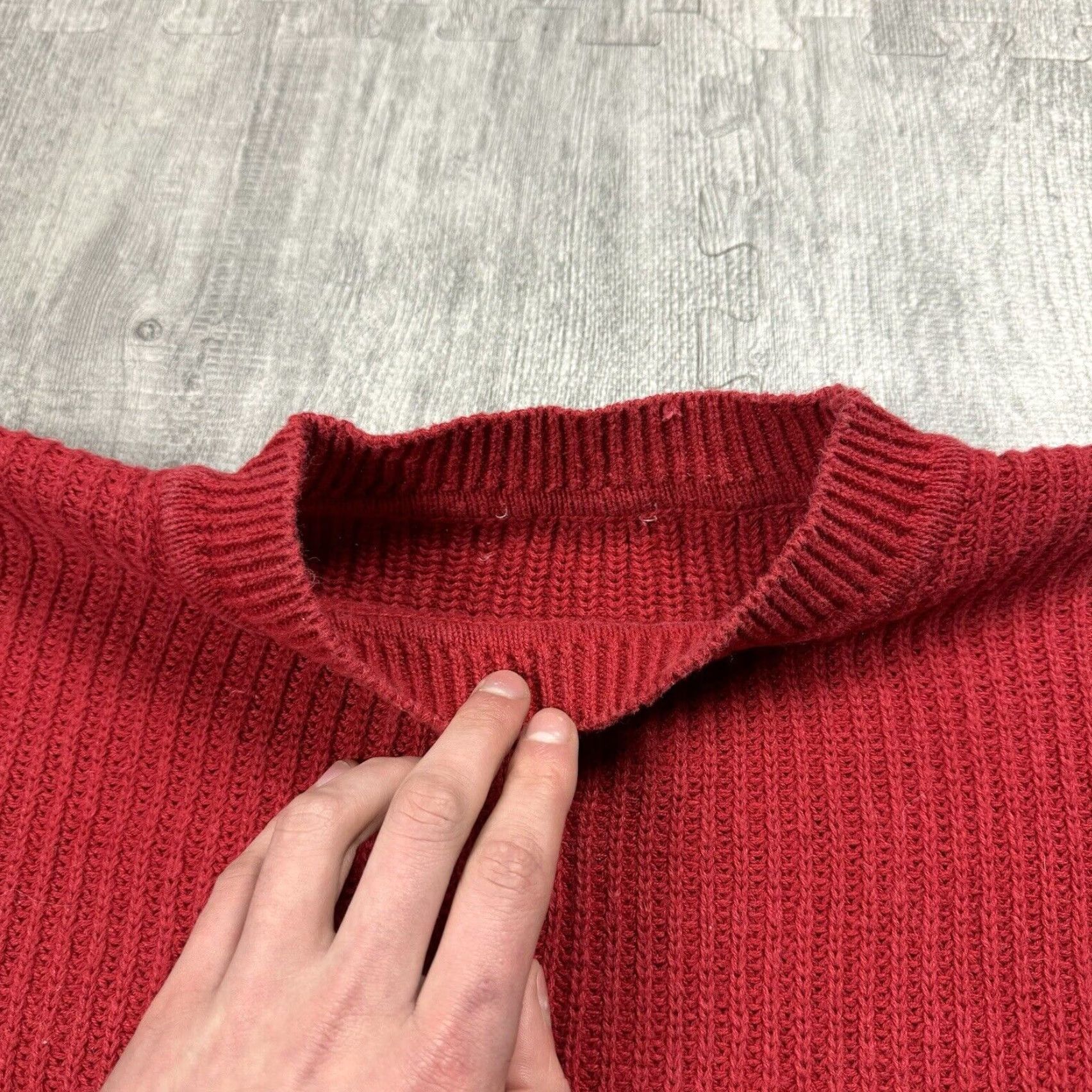 Vintage VINTAGE 80s 90s Red Striped Cotton Crew Neck Sweater Mens Large Preppy Nautical Size US L / EU 52-54 / 3 - 3 Thumbnail
