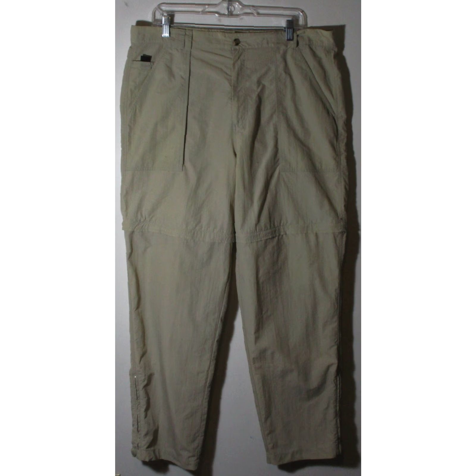 Vintage TROPICAL Sportswear Pants Men 36W 32L Nylon Tan Cargo Pockets Zip Casual Mens Size US 36 / EU 52 - 2 Thumbnail