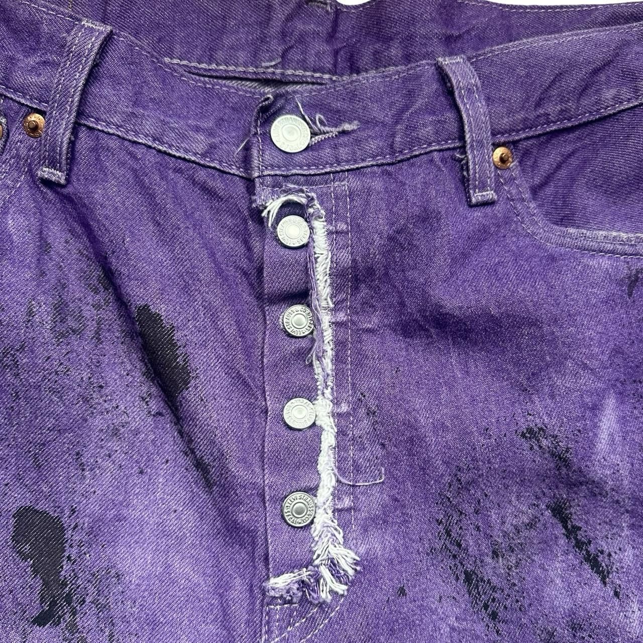Levi's ASTROBOI* Levis Purple & Black Snake Print Denim Shorts _ 34 Size US 34 / EU 50 - 3 Thumbnail