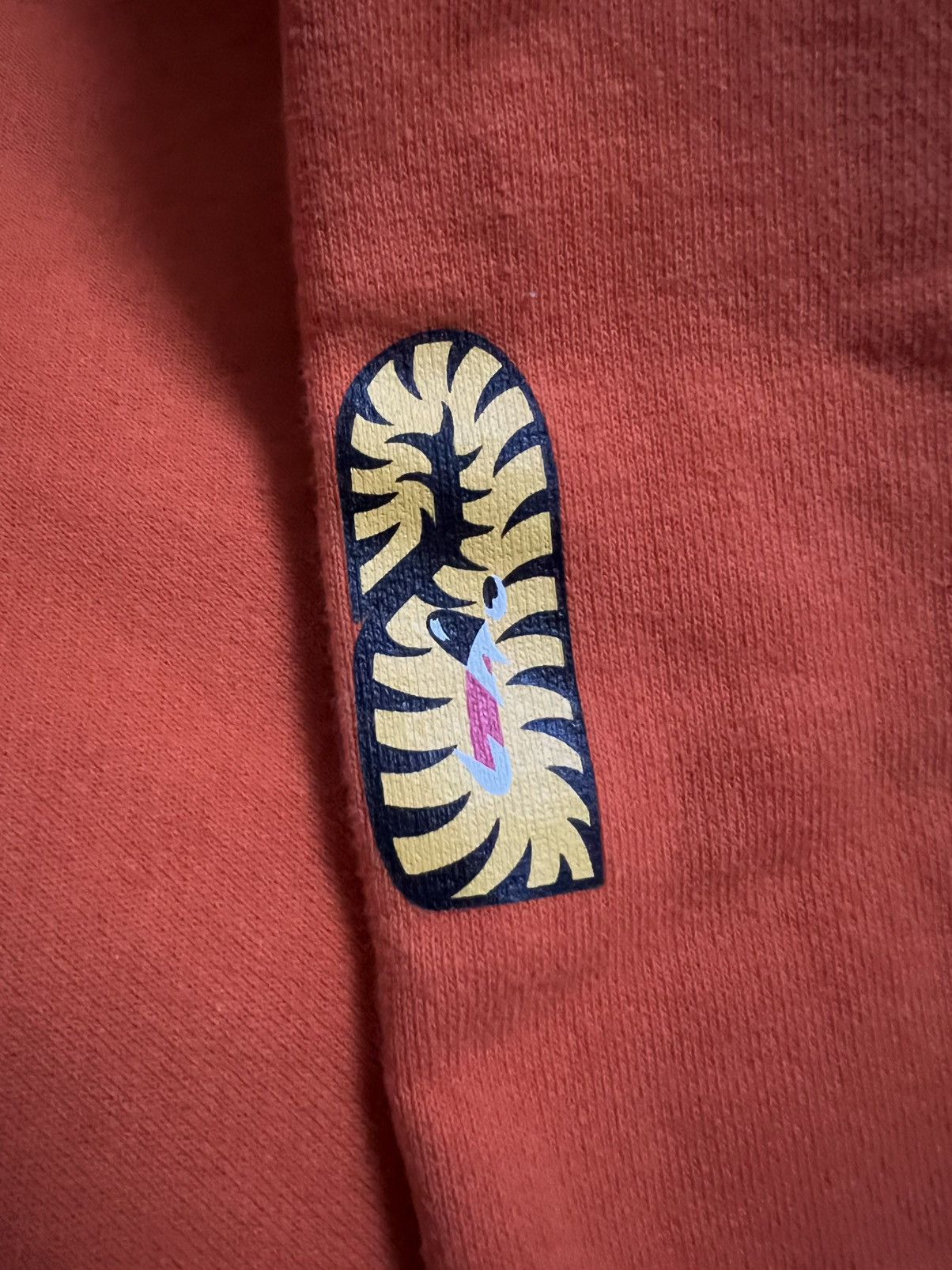 Bape A Bathing Ape Orange Tiger Shark Full Zip Up Hoodie Size US XL / EU 56 / 4 - 12 Thumbnail
