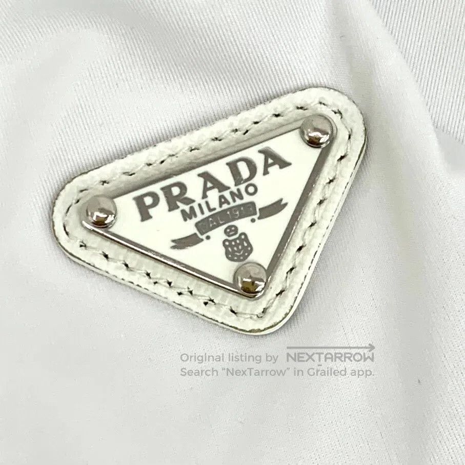 Prada Prada White triangle logo high-neck long-sleeve T-shirt| Size XS / US 0-2 / IT 36-38 - 5 Thumbnail