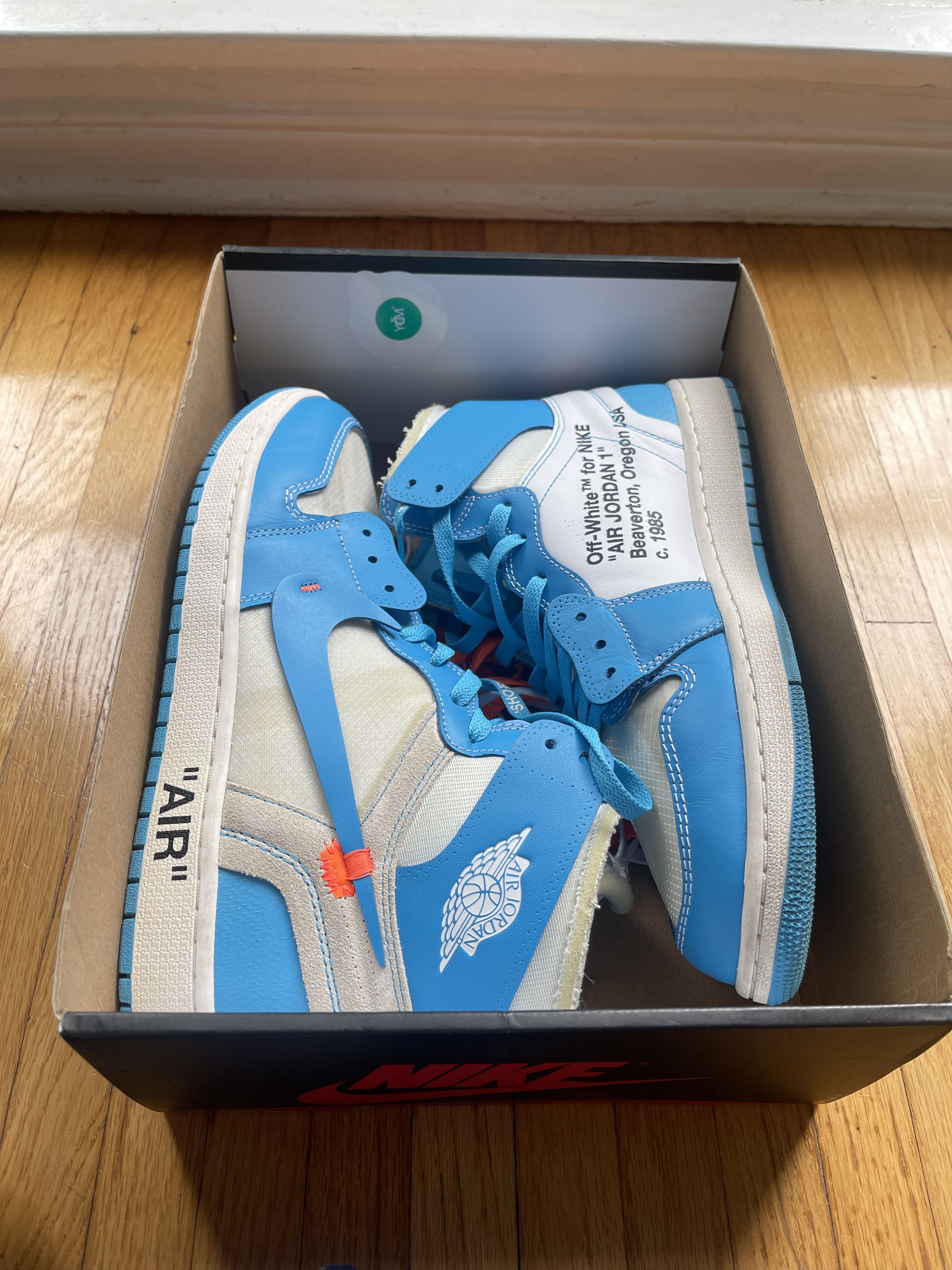 Jordan Brand × Off-White Jordan 1 Off White NRG UNC Size 12.5 Size US 12.5 / EU 45-46 - 15 Thumbnail