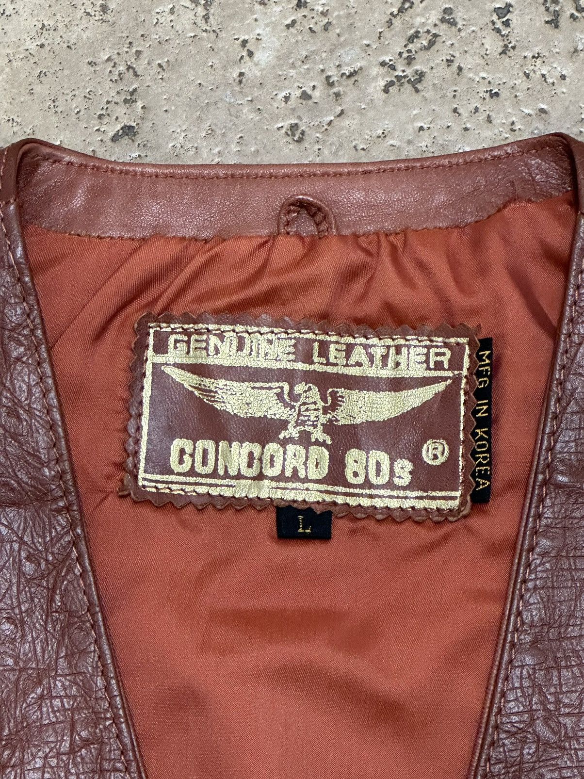 Other Concord 80’s Genuine Leather Vest Ostrich Cuervo Rust Size L / US 10 / IT 46 - 4 Thumbnail