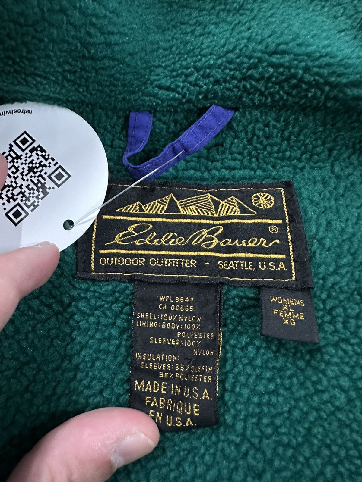 Eddie Bauer Vintage 90s Eddie Bauer Fleece Lined Bomber Jacket Size XL / US 12-14 / IT 48-50 - 11 Thumbnail