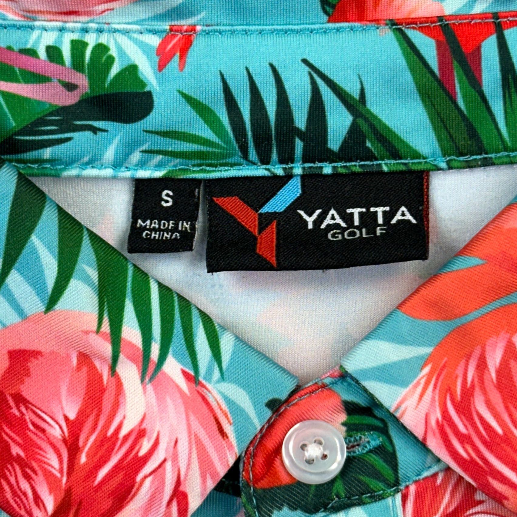 Vintage Yatta Golf Polo Shirt Mens Small Floral Flamingo Print Performance Golf Casual Size US S / EU 44-46 / 1 - 4 Thumbnail