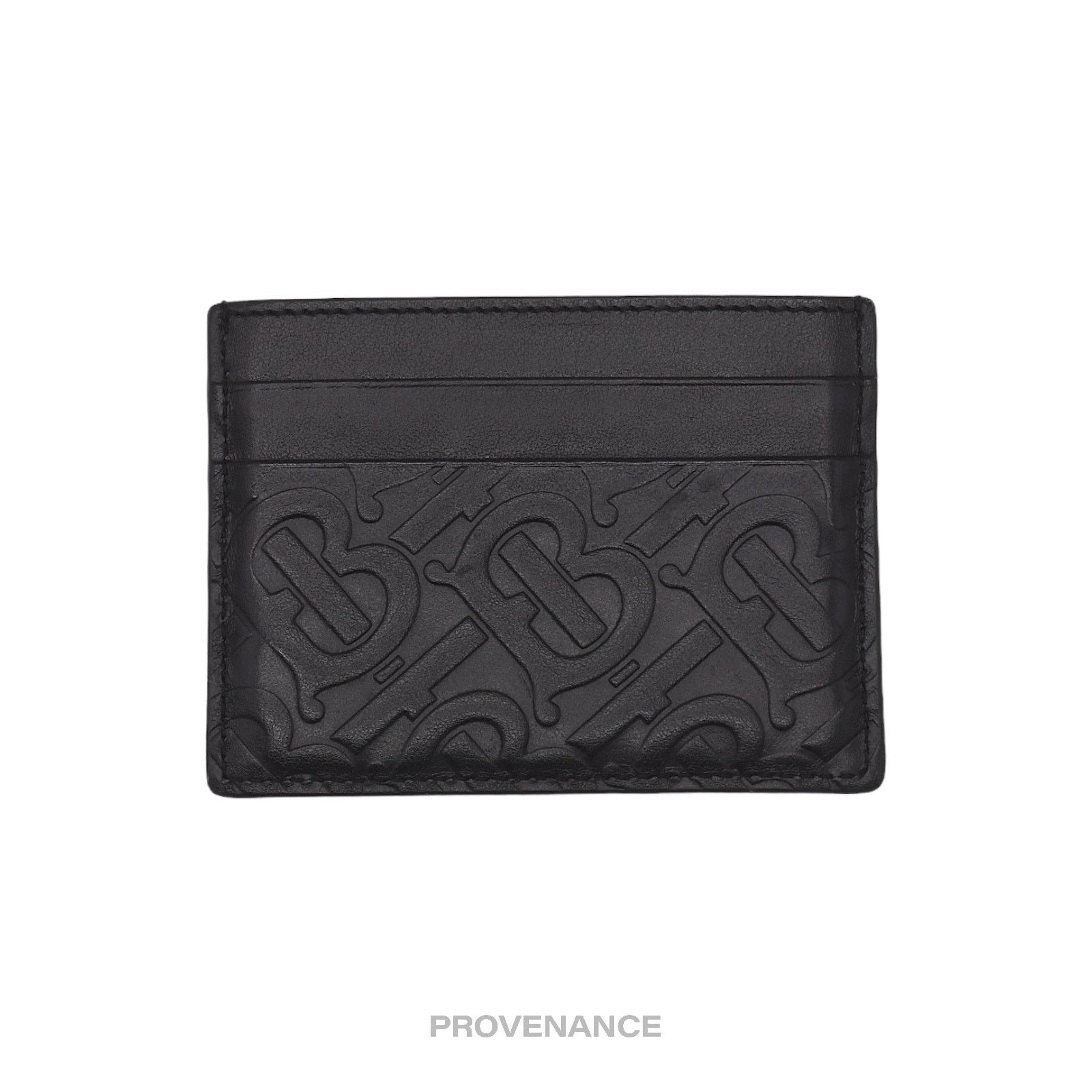Burberry 🔴 Burberry TB Monogram Card Holder Wallet - Embossed Black Size ONE SIZE - 1 Thumbnail