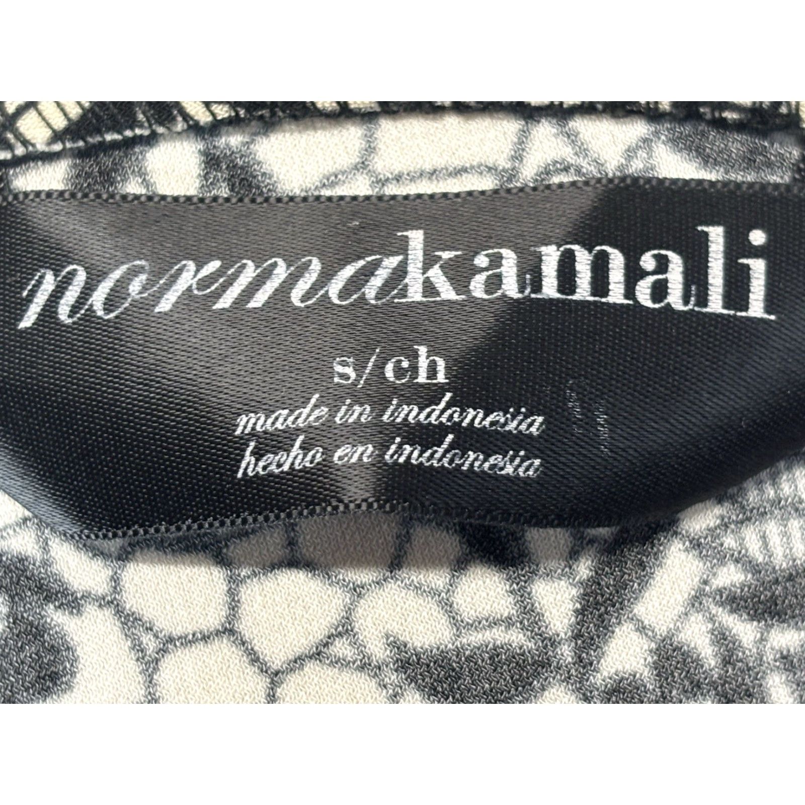 Norma Kamali Norma Kamali Lace Print Top Shirt Small Womens Tan Black Stretch Scoop Neck Womens Size S / US 4 / IT 40 - 7 Thumbnail