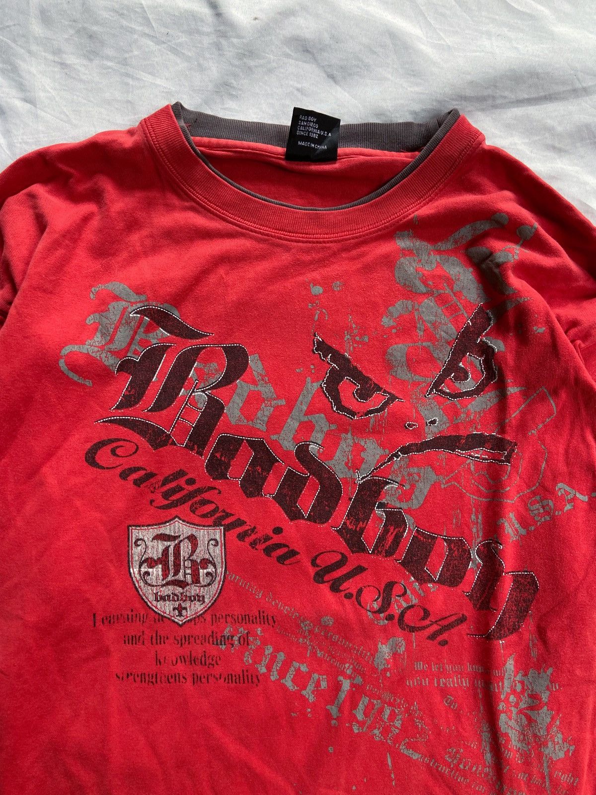 Japanese Brand BADBOY CALIFORNIA USA DOUBLE LAYER LONG SLEEVE Size US L / EU 52-54 / 3 - 4 Thumbnail
