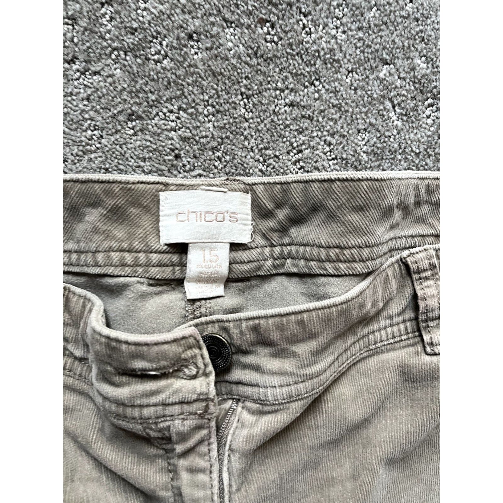 Vintage CHICO'S Women's Pants 1.5 Brown Corduroy Straight Leg Chino Flat Front Size 25" / US 0 / IT 36 - 5 Thumbnail