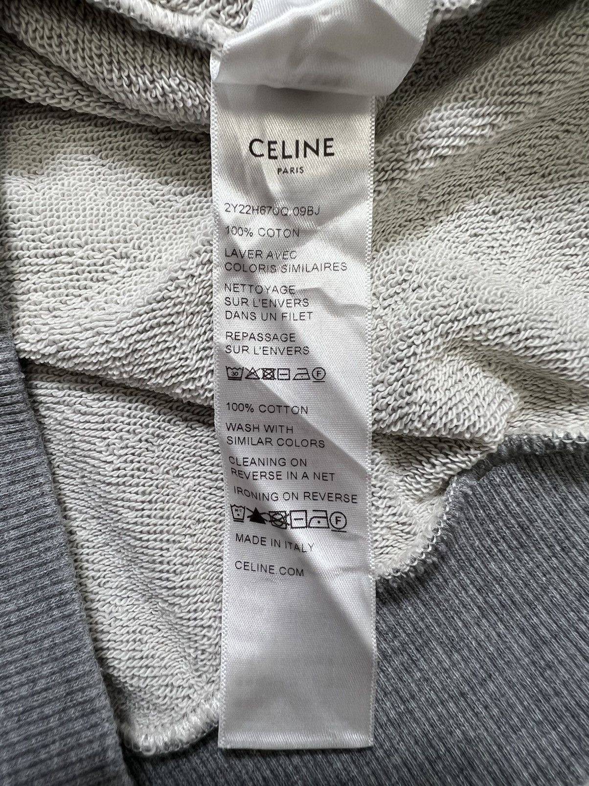Celine Celine - Grey Triomphe Hoodie Size L / US 10 / IT 46 - 14 Thumbnail