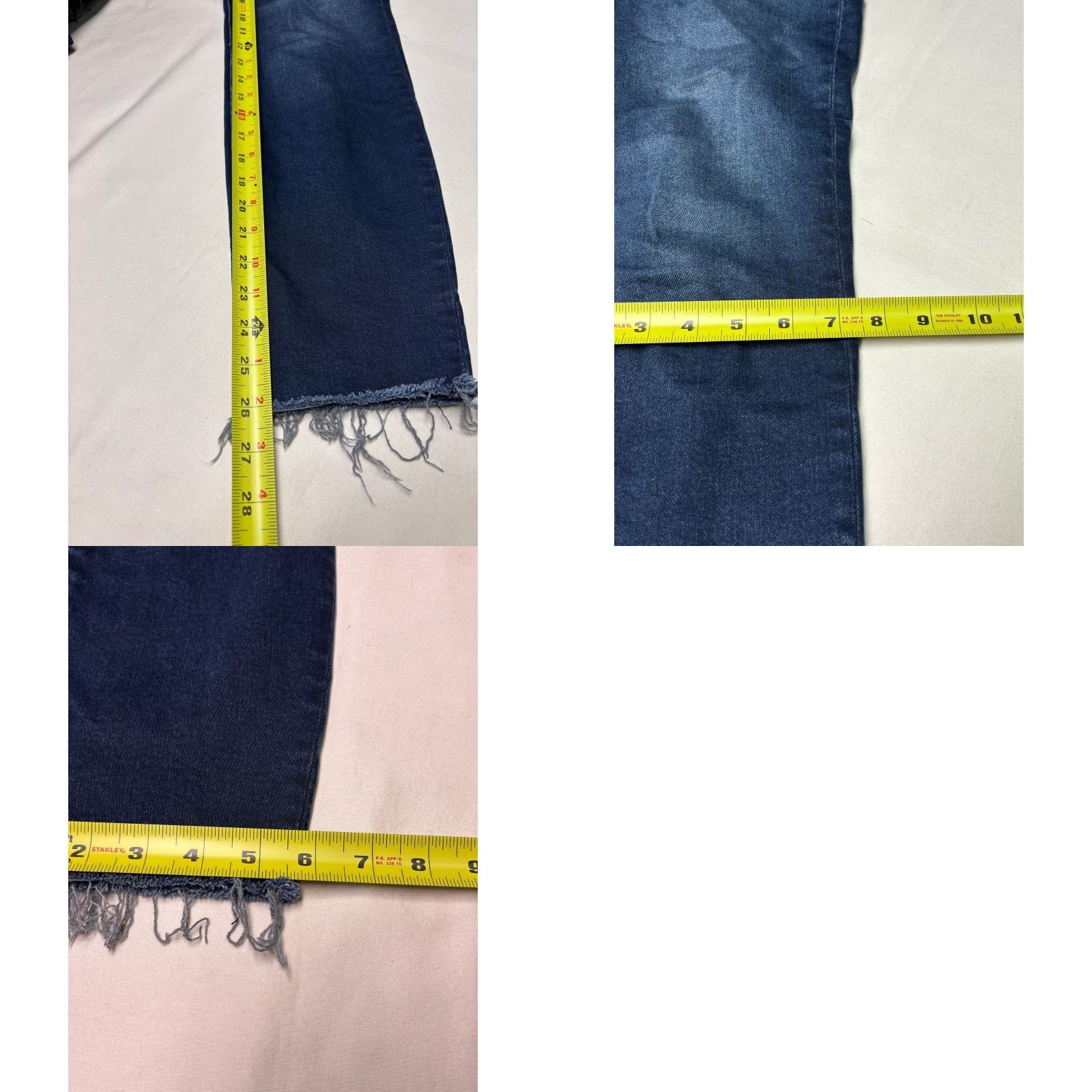 Vintage KUT from the Kloth Charlize High Rise Cigarette Leg Jeans Dark Wash Size 8 W32 L26 Women Denim Stretch Distressed Pockets Zipper Button Slim Ankle Size 30" / US 8 / IT 44 - 9 Thumbnail