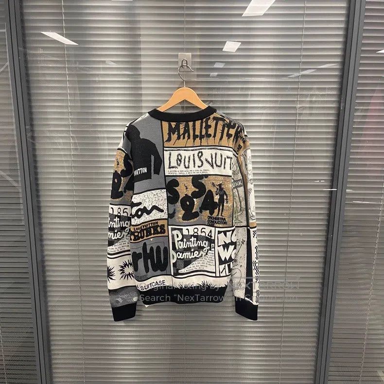 Louis Vuitton Louis Vuitton 24ss poster doodle patchwork jacquard knit s Size US M / EU 48-50 / 2 - 2 Thumbnail