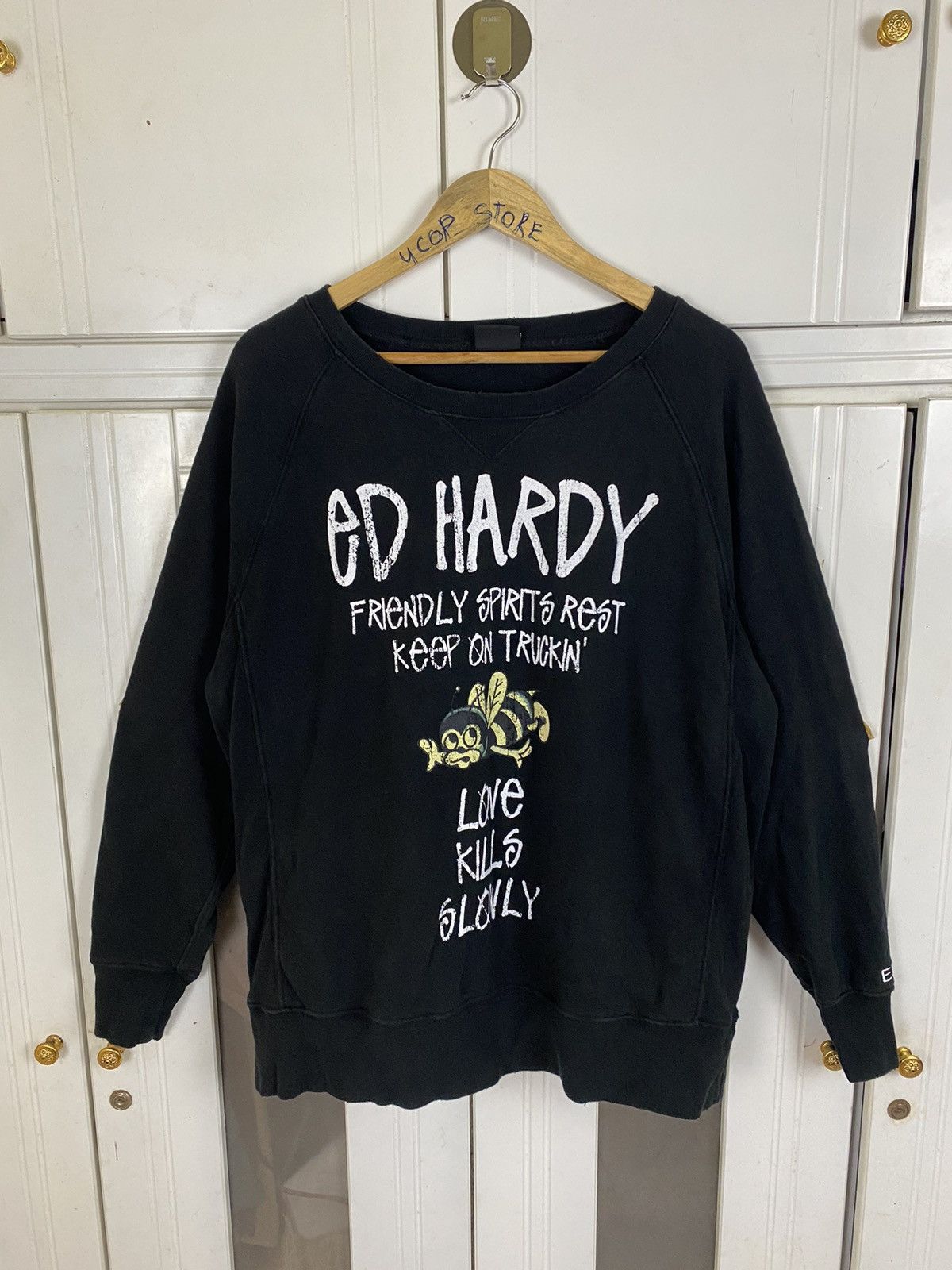 Ed Hardy × Vintage Vintage Ed Hardy Sweatshirt Size US XL / EU 56 / 4 - 1 Thumbnail