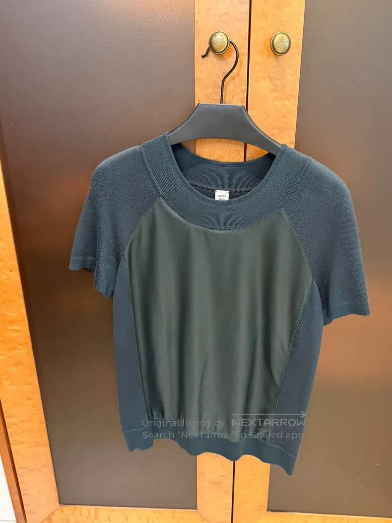 Hermes Hermes Leather Patch Short Sleeve Size XXS / US 00 / IT 34 - 1 Thumbnail